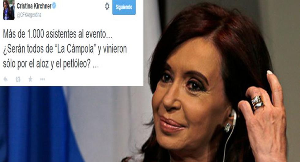 La presidenta de Argentina causó polémica a través del Twitter. (Foto: cubadebate.cu)