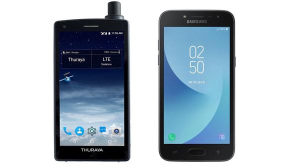 A la izquierda el Thuraya X5-Touch y a su derecha el Samsung J 2 Pro. (Foto: La Nación - Argentina)