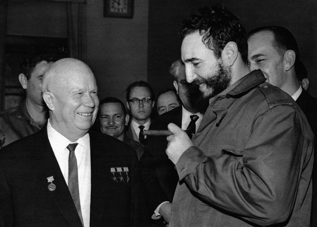 Nikita Khrushchev and Fidel Castro became great allies after the Cuban Revolution of 1959.