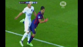 Barcelona vs. PSG: intento de agresión de Suárez sobre Thiago