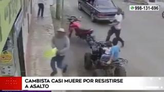 Chaclacayo: cambista se resiste a robo pese a que delincuente portaba un arma de fuego | VIDEO