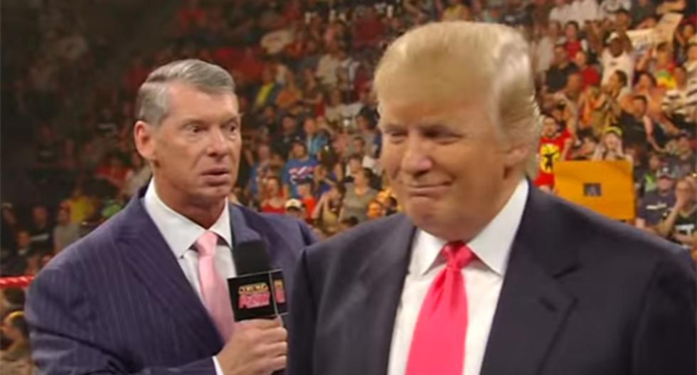 Donald Trump fue protagonisa de varios momentos en la WWE. El presidente electo de Estados Unidos llegó a ser \"despedido\" por el propio Vince McMahon. (Foto: Captura - WWE)