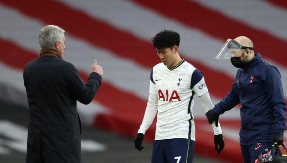 Heung Min Son anotó el 1-0 de Tottenham vs. Manchester United por Premier League. (Foto: AFP)