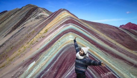 Cusco: pintan nombre de comunidad en Montaña de Siete Colores - 2