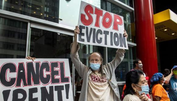 Los defensores de la vivienda protestan por la moratoria de desalojos en Nueva York. (Foto: AP / Brittainy Newman, archivo).