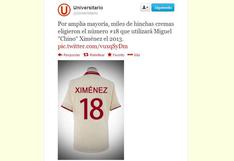Universitario: Miguel Ximénez usará la camiseta 18
