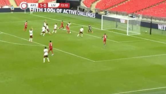 Liverpool vs. Arsenal: Takumi Minamino y el 1-1 tras capturar un rebote dentro del área | VIDEO