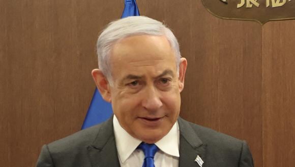 El primer ministro israelí, Benjamin Netanyahu, previo a una reunión en Jerusalén, el 5 de febrero de 2024. (Foto de GIL COHEN-MAGEN / POOL / AFP)