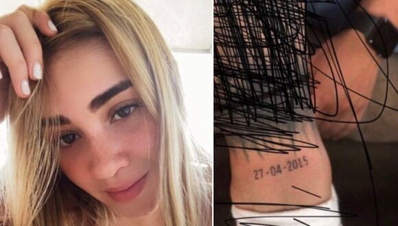 En esta imagen se aprecia a la mujer que reveló que su ex se tatuó la fecha en la que los dos empezaron a ser novios. (Foto: @camilapayan19 / Twitter)