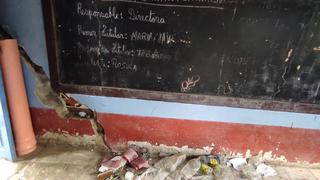 Áncash: fuerte lluvia dañó suelo y paredes de colegio en Tauco | FOTOS 