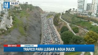 Chorrillos: reportan gran congestión vehicular para llegar a playa Agua Dulce