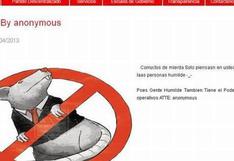 Anonymous Perú hackeó la página web del Apra