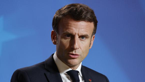 El presidente de Francia, Emmanuel Macron, en una conferencia de prensa realizada el 21 de octubre de 2022. Foto: Ludovic MARIN / AFP