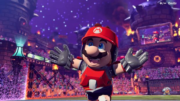 Mario en Mario Strikers: Battle League. (Imagen: Nintendo)