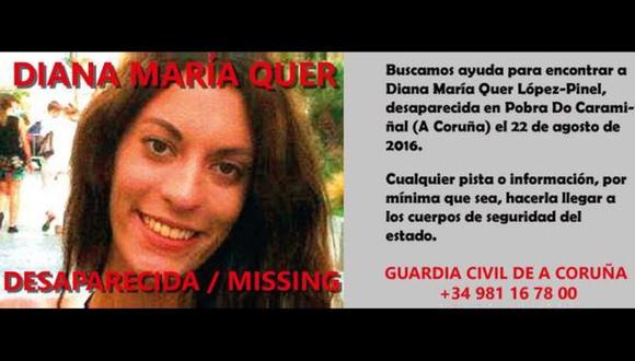 Diana Quer desapareció el 22 de agosto del 2016 en España. (Foto: Facebook).