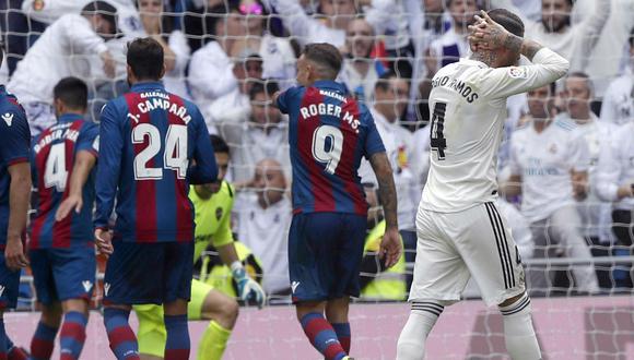 Real Madrid perdió 2-1 ante Levante en el Santiago Bernabéu por la Liga española | VIDEO. (Foto: AFP)
