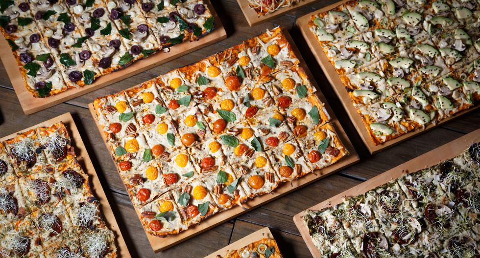 Pizza Veggie tiene nueve sabores de pizza basada en plantas. (Foto: Jessica Alva Piedra)