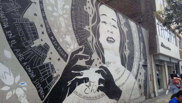 El mural de Chabuca Granda fue pintado en el 2013 por el artista Lucho Chumpitazi, tras una convocatoria de la Municipalidad de Lima. Esta buscaba conmemorar a la mujer peruana (Foto: Yasmin Rosas/El Comercio).