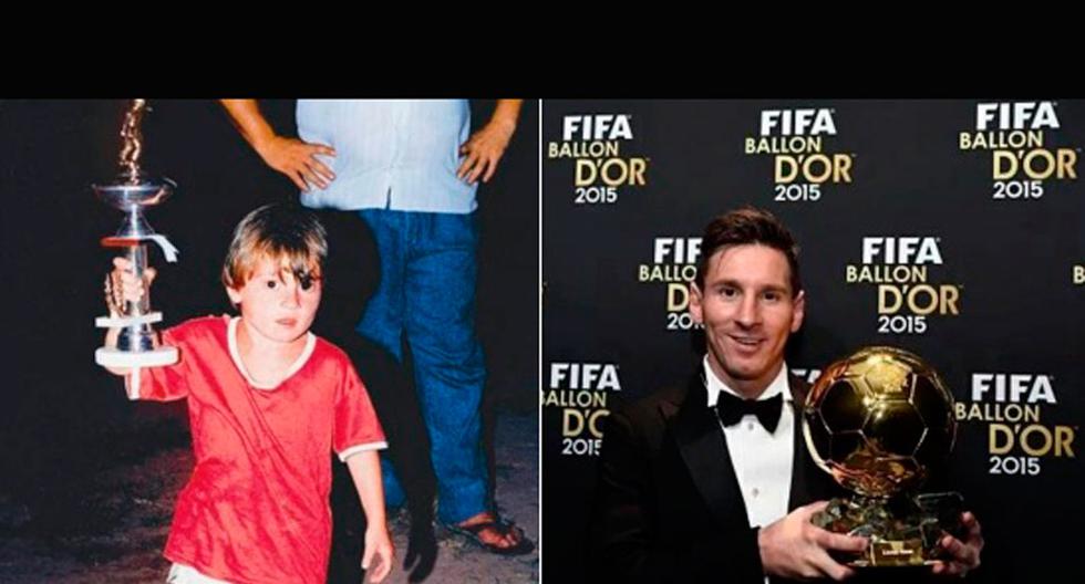 Lionel Messi y dos fotos que valen oro. (Foto: Twitter)