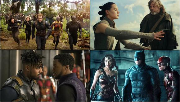 "Avengers: Infinity War", "Star Wars: The Last Jedi", "Black Panther" y "Justice League" (Foto: Difusión)