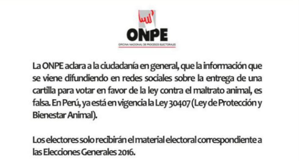 ONPE hace advertencia a la ciudadanía. (Foto: Andina)