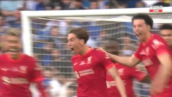 El gol de Tsimikas para dar el título a Liverpool sobre Chelsea en los penales de la FA Cup. (Fuente: ESPN)