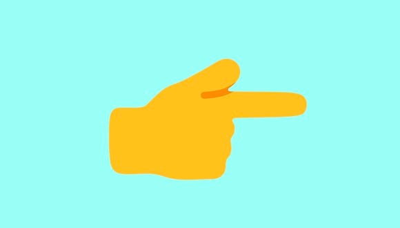 Si te han enviado el emoji de la mano que señala a la derecha en WhatsApp, aquí te contamos qué significa. (Foto: Emojipedia)