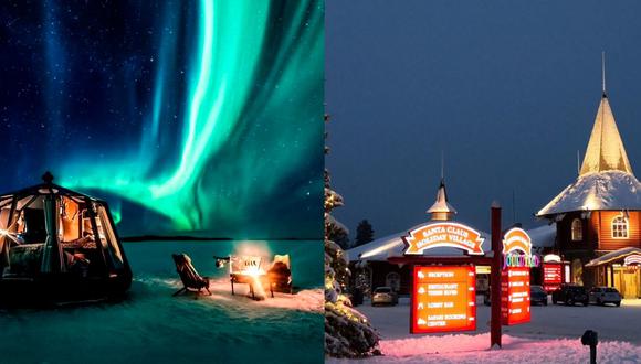 Finlandia permite que sus visitantes presencien eventos naturales como las conocidas auroras boreales y visiten lugares mágicos como la casa de Papá Noel. (Foto: Composición)