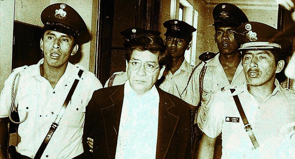 Lima, 10 de febrero de 1986. Mario Poggi detenido por la Guardia Civil luego de haber ahorcado con una correa a Ángel Díaz Balbín, la noche del 9 de febrero.
