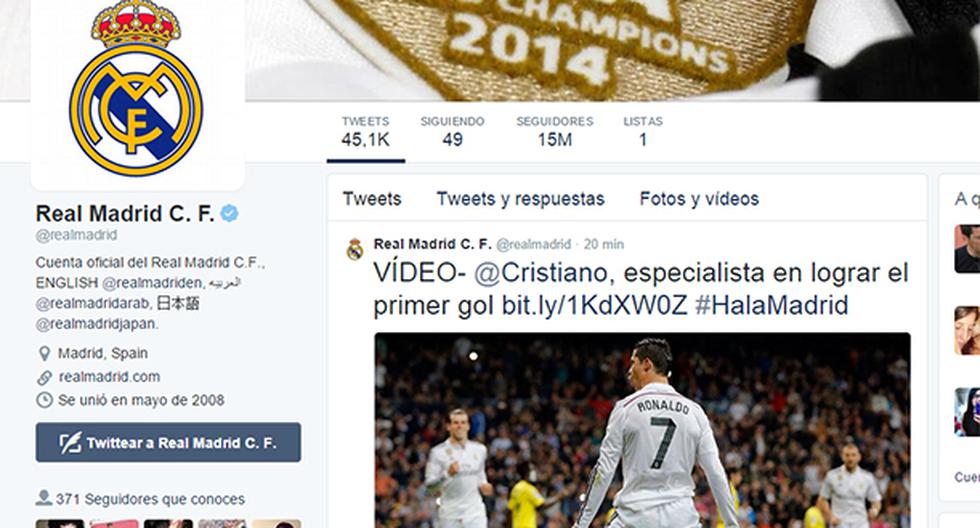El cuadro blanco es uno de los más seguidos en Twitter (Foto: Twitter Real Madrid)
