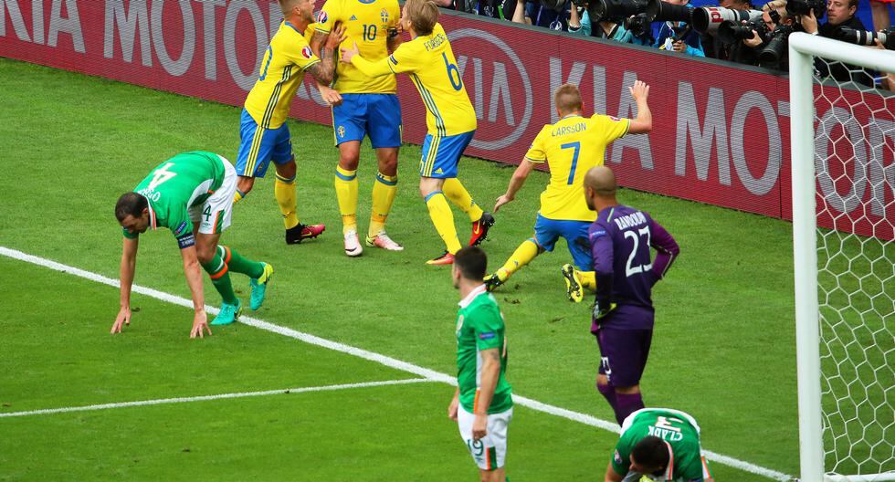 con Zlatan Ibrahimovic, Suecia igualó con Irlanda por la Eurocopa 2016. (Foto: EFE)