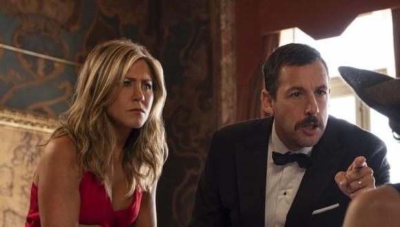 Jennifer Aniston y Adam Sandler en "Murder Mystery". (Foto: Netflix)