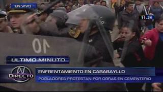 Carabayllo: violenta protesta por obras en cementerio San Pedro