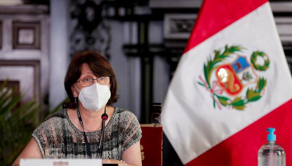 Pilar Mazzetti renunció este viernes al Minsa tras las críticas desde el Congreso y diversos sectores por la presunta vacunación del expresidente Martín Vizcarra contra el COVID-19. (Foto: Presidencia Palacio)