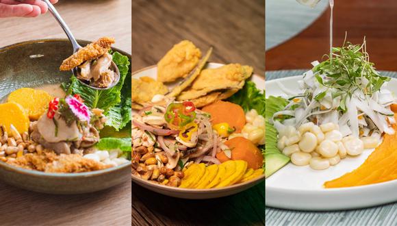 Ceviches deliciosos que mantiene el sabor marino pero son más sostenibles. (Fotos: Asianica/ El Chino Vegano / Limaná)