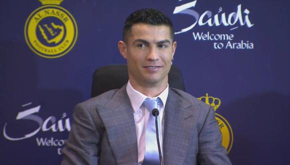 Cristiano Ronaldo en su presentación en Al Nassr de Arabia Saudita.