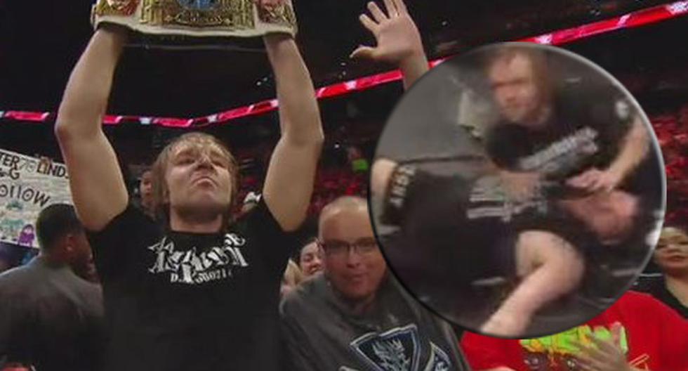 Dean Ambrose celebrando tras ganarle a Kevin Owens. (Foto: WWE)