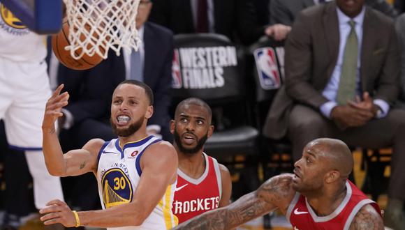 Warriors vs. Rockets: se enfrentarán este martes en el juego 4 de las finales de la Conferencia Oeste de la NBA. (Foto: EFE)