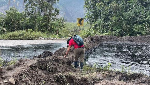 Derrame de petróleo en un área de la región amazónica, en el sector de Piedra Fina, Ecuador, el 29 de enero de 2022.
(ECUADOR'S MINISTRY OF ENVIRONMENT / AFP).