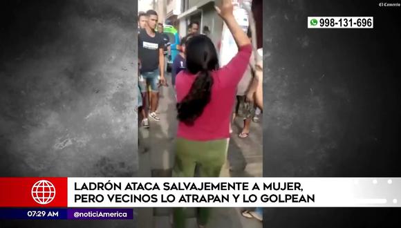 Capturan y golpean a delincuente en San Juan de Lurigancho. (Foto: América Noticias)