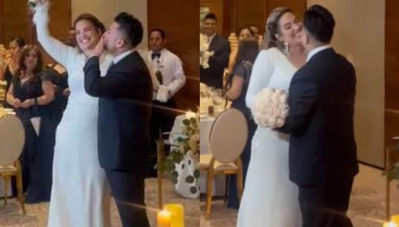 Deyvis Orosco y Cassandra Sánchez se casaron en una boda íntima celebrada en Miraflores el 21 de diciembre. (Foto: Captura de video)