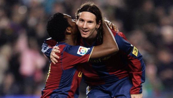 Eto'o y Messi jugaron juntos 105 partidos oficiales entre 2004 y 2009 con Barcelona. (Foto: AFP)