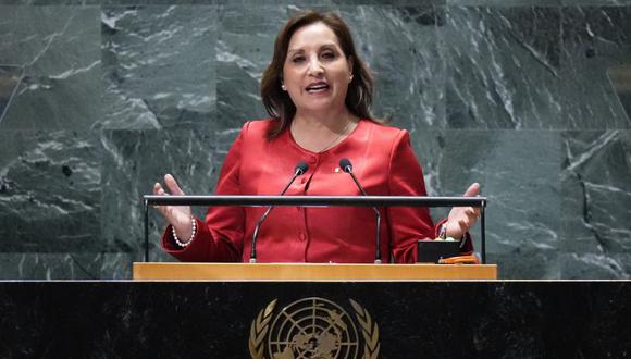 La presidenta Dina Boluarte brindó un discurso ante la 78 Asamblea General de las Naciones Unidas. (AP Photo/Frank Franklin II)