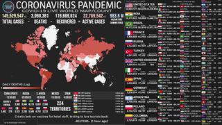 Mapa del coronavirus EN VIVO en el Mundo HOY, domingo 25 de abril del 2021: cifra actualizada de muertos e infectados