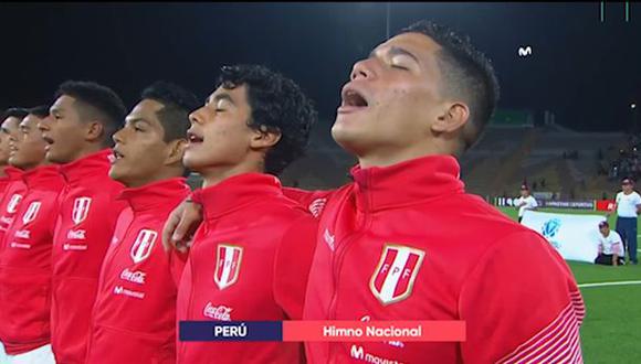 Perú vs. Chile: así retumbó el estadio de San Marcos con el himno nacional de la Bicolor | Foto: Captura