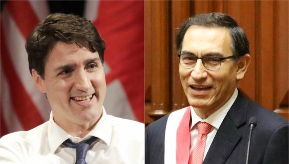 El primer ministro de Canadá, Justin Trudeau, felicitó al presidente peruano Martín Vuzcarra. (Foto: AP/Reuters)