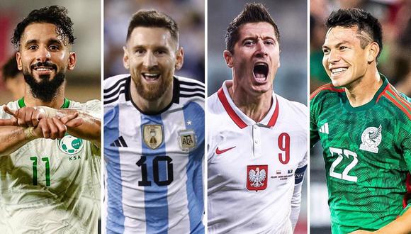 Argentina, Polonia, Arabia Saudita y México integran el Grupo C del Mundial Qatar 2022. (Foto: EFE/Composición)