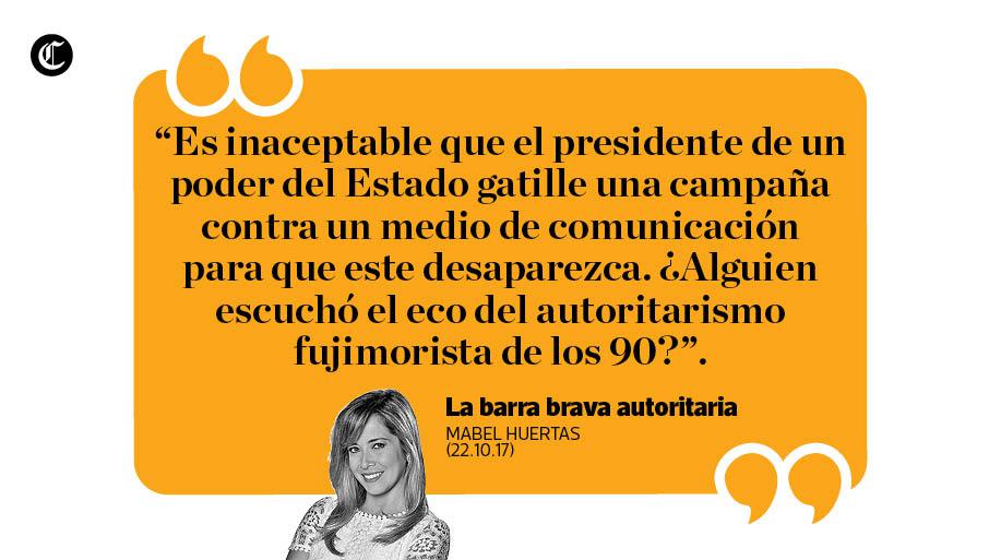 “La barra brava autoritaria”, por Mabel Huertas.