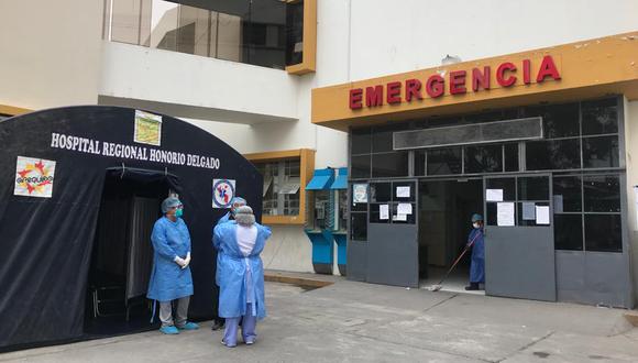 Área de Emergencia del Hospital Honorio Delgado no funcionará durante 48 horas por caso positivo de COVID-19 (Foto: Zenaida Condori)