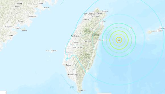 Se registra sismo de magnitud 6,3 en Taiwán. (USGS).